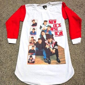 Vintage 1990 NKOTB New Kids On The Block Pajama Night Shirt Rock Nites OSFA